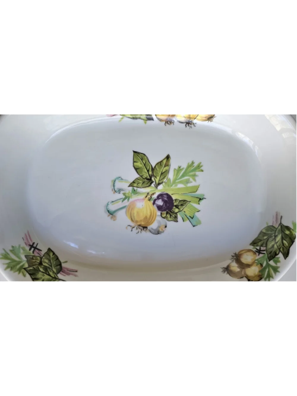 Haviland Limoges Aluminite Frugier Oval Casserole Baker Dish, Onion Harvest 9.5